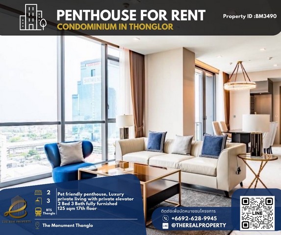 For rent : The Monument Thong Lo 2 bedroom pet friendly For rent : The Monument Thong Lo 2 bedroom pet friendly