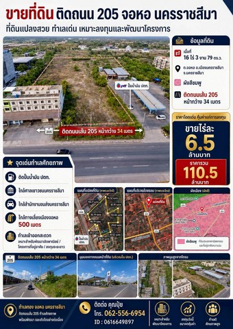 ขายที่ติดถนนใหญ่สุรนารายณ์ ขายที่ติดถนน205 ขายที่ติดถนนใหญ่สุรนารายณ์ ขายที่ติดถนน205